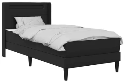 Produktbild von Bettgestell mit Matratze Schwarz 90 x 200 cm Kunstleder