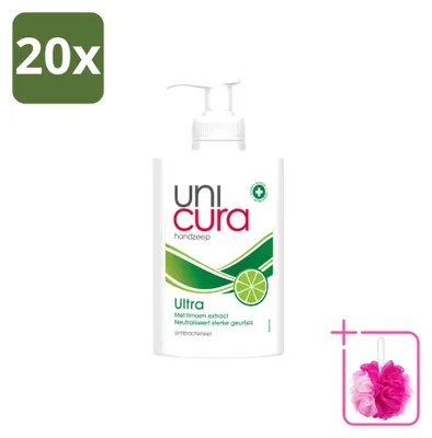 Productafbeelding van 20 x Unicura Ultra vloeibare zeep - Verzorgend - 250 ml - Voordelige verpakking - 20 stuks