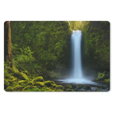 Produktbild von MuchoWow® Mauspad Mousepad Dschungel - Wasserfall - Natur 27x18 cm - Mousepads - Maus Mat - Pad - Mausunterlage - Büroartikel - Desk Matten