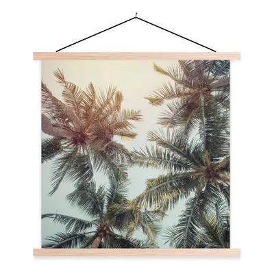 Produktbild von MuchoWow® Textilposter Palme - Sommer - Tropisch 60x60 cm mit holzfarbenen Rahmen - Wanddekoration