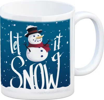 Produktbild von Let it Snow Kaffeebecher mit süßem Schneemann und Schneeflocken
