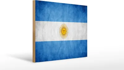 Produktbild von Holzschild Flagge Argentinien, 40 x 30 cm, Holzschilder Fahne Nationalität