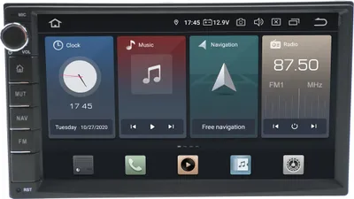 Produktbild von 2 DIN 7" Touchscreen Android Autoradio GPS Navigation CarPlay AndroidAuto WiFi
