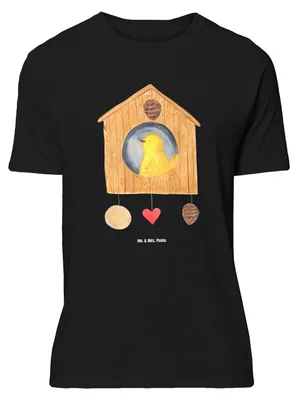 Produktbild von Mr. & Mrs. Panda Größe XXL T-Shirt Vogelhaus Home - Schwarz - Geschenk, Lustiges, Lustige Sprüche, Oversize, Shirt, Vogel, Umzug, Haus, Sweet, Tshirt