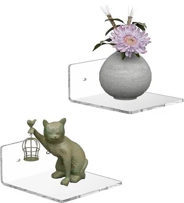 Zdjęcie produktu dla Akrylowe półki ścienne – wielofunkcyjne – zestaw 2 sztuk – 15 x 15 x 7 cm – grubość 4 mm