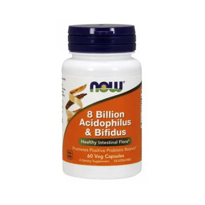 Produktbild von Now Foods Acidofilus I Bifidus 8 Milliarden - Probiotikum - 60 vegetarische Kapseln