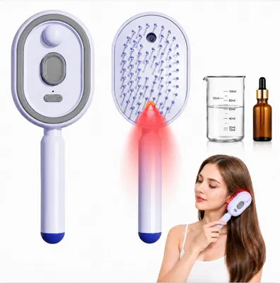 Produktbild von Elektrische Sprüh-Massagebürste, rote LED, 650nm, Luftkissen-Massage, ausziehbare Zähne,Haarpflege, Anti-Frizz,antistatisch,wiederaufladbar