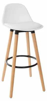 Produktbild von Atmosphera Créateur d'intérieur Hocker Maxon Kunststoff Holz Metall weiß braun schwarz 92 cm x 42,5 cm x 39,5 cm