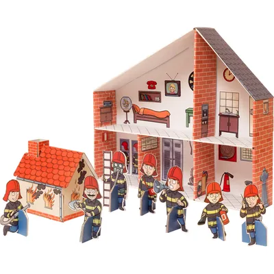 Produktbild von Small Foot 10763 Puppenhaus Feuerwehr aus Pappe