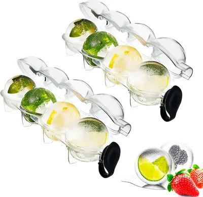 Obrázek produktu pro Formy na ledové koule 2 ks silikonová forma na velké ledové kostky do whisky a nápojů pomalé tání - 1+1IceBalls