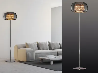 Produktbild von LED Stehleuchte Lampenschirm  Rauchglas, Kristall Lampe Wohnzimmer, Schlafzimmer