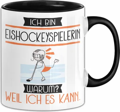 Produktbild von Eishockeyspielerin Tasse Geschenk Ich Bin Eishockeyspielerin Warum Weil Ich Es Kann Geschenkidee Geburtstag (Schwarz)