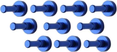 Immagine prodotto di Set di 10 ganci appendiabiti in metallo, staffe da parete, blu scuro