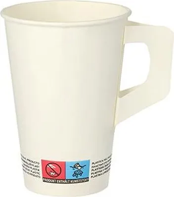Produktbild von Starpak 80 Trinkbecher mit Henkel, Pappe 0,2 l Ø 7 cm · 9,7 cm weiss | Packung (80 Stück)
