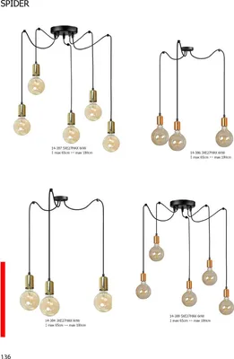 Obrázok produktu pre Priemyselná stropná lampa typu loft, čierna SPIDER 14-384
