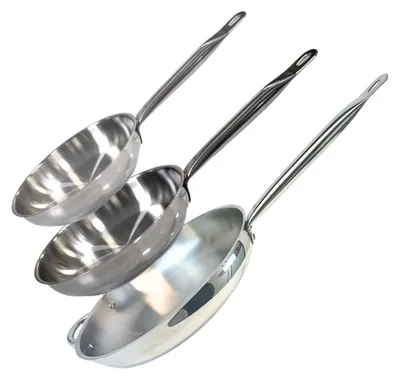 Image de Lot de 3 poêles inox de 24 cm 28 cm et 32 cm Elo Profi Therm