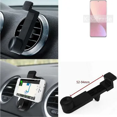 Produktbild von K-S-Trade Lüftungshalterung kompatibel mit Xiaomi 12S KFZ-Halterung Autohalterung Handy-halterung Lüftungsgitter Lüftungsschlitze Schwarz