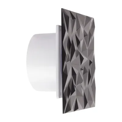 Produktbild von Badlüfter Wohnraumlüfter Badventilator Lüfter Bad Ventilator Badezimmer Wandlüfter Rückstauklappe Belüftung Abluft Zuluft Diamant Panel anthrazit Ø 100 mm Standard 12 V