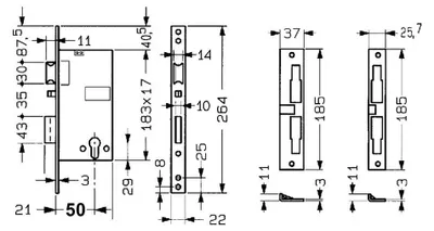Productafbeelding van Elektrisch slot voor houten deuren, type 581 Yale E50