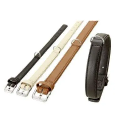 Produktbild von Karlie Nordic Halsband aus Hirschleder - Schwarz - 40 mm / 65 cm