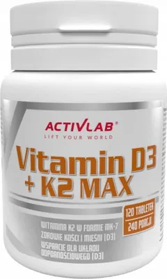 Obrázok produktu pre Doplnok stravy s vitamínom D3 a K2, 120 tabliet.