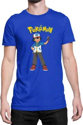 Zdjęcie produktu dla Męska Koszulka Japan Manga Anime Comics Pokemon 015, Man 2XL / Niebieski
