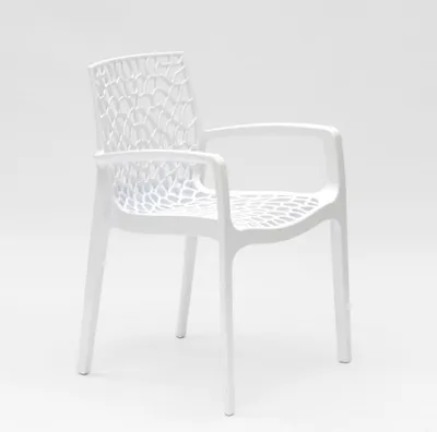 Produktbild von 22er Set Gruvyer Arm Grand Soleil Stühle poliertem Polypropylen mit Armlehnen - Weiß
