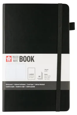 Produktbild von SAKURA Notizbuch 130 x 210 mm liniert schwarz 80 Blatt