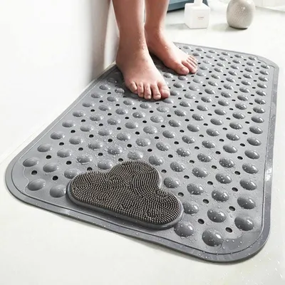 Obrázek produktu pro Protiskluzová sprchová podložka 40 x 70 cm s přísavkami a odtokovými otvory, masážní podložka/sprchový kobereček