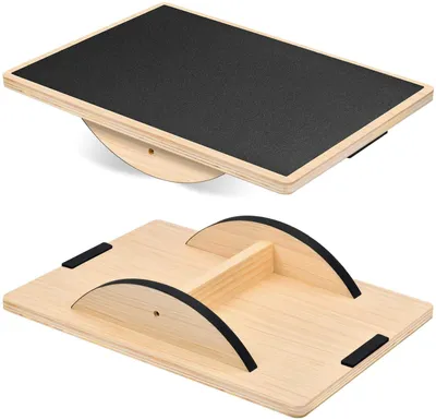 Immagine prodotto di Solidchoice - Tavoletta di equilibrio in legno per adulti, ideale per la fisioterapia e l'allenamento della coordinazione