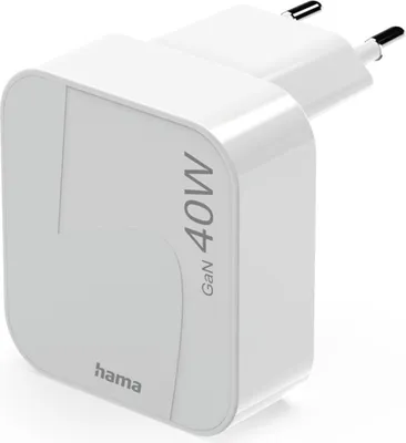Image de Chargeur rapide, GaN, 1 USB-C, mini-chargeur pliable, PD, 40 W, blanc