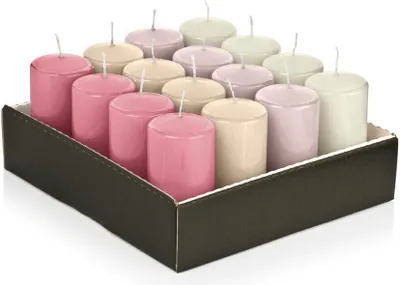 Produktbild von Stumpenkerzen "Sweet Rosè" 120 x Ø 58 mm, 16 Stück