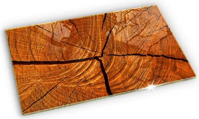 Produktbild von Grabkerze Untersetzer Glastafel Gummifüße Motiv - 52x30 cm - Holzstammstruktur