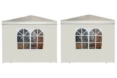 Produktbild von DEGAMO Pavillon Seitenwände mit Fenster, 3x1,9m, Polyester ecru, 2er Set