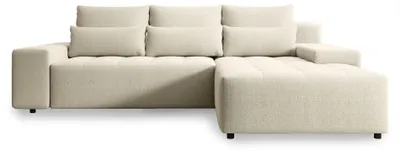 Produktbild von Selsey Neluro – Ecksofa mit Schlaffunktion & Bettkasten, Chenille wasserabweisend, Universal, Hellbeige