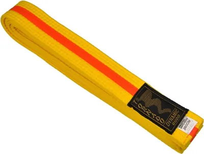 Produktbild von TEKKA BUDO Kampfsport Gürtel mit Mittelstreifen gelb-orange 300 cm 2-farbig - Budogürtel, Karate, Judo, Taekwondo, Ju-Jutsu