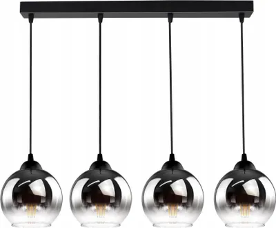 Produktbild von FKL DESIGN Home Deco Deckenlampe Pendellampe Kugel Schwarz Kupfer Transparent