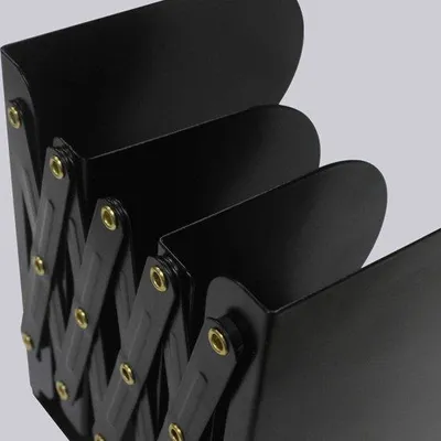 Produktbild von Famanu Bücherstütze verstellbar - Metallhalter für Bücherregal, Schwarz