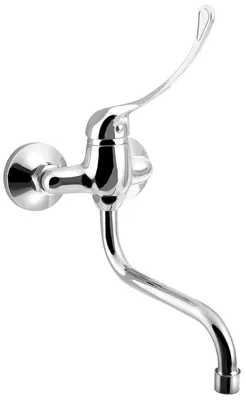Produktbild von Aqualine 35 Wand-Armatur, 100mm Abstand, Medizinischer Hebel, Auslauf-S, 177mm, Chrom