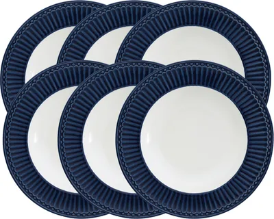 Produktbild von Greengate Alice Frühstücksteller dark blue 23 cm Set6