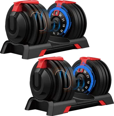 Produktbild von DH FitLife 24kg verstellbare Hanteln 3-24kg verstellbar (12-in-1) - Kurzhanteln mit Scheiben & schnellem Gewichtswechsel