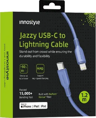 Zdjęcie produktu dla Innostyle Kabel Usb-C Lightning Mfi Szybkiego Ładowania Do Iphone Kevlar 1M