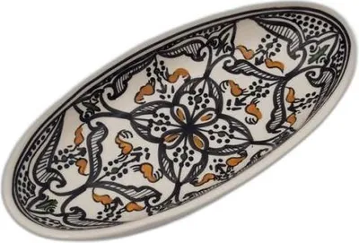 Obrázok produktu pre Marocký čierny oválny tanier - D 24 cm