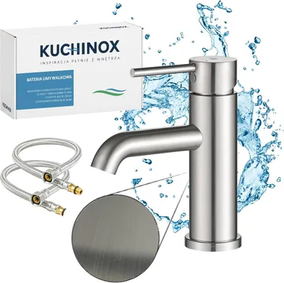 Produktbild von Kuchinox | Noia Armatur - Gebürsteter Edelstahl - Korrosionsbeständig - Modernes Design - Badezimmerarmatur