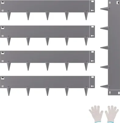 Produktbild von Stahl-Gartenumrandung, 5er-Pack, 39 x 5 Zoll, rostbeständig, für den Garten, dunkelgrau