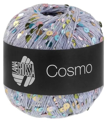 Produktbild von Lana Grossa COSMO 100 g Beilaufgarn aus Baumwolle mit Pailletten 260 m Farbe 020 - Hellblau
