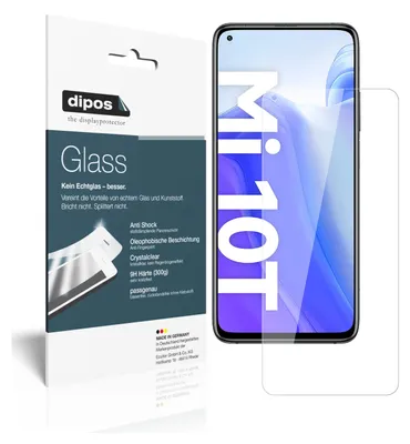 Produktbild von 2x Schutzfolie für Xiaomi Mi 10T Pro - Anti-Shock 9H Folie dipos Glass Kunststoffglas
