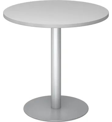 Image de BISTRO F80R S - Table de réunion modulaire Gris Argent Ø 80