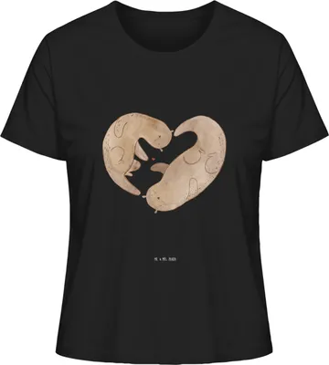 Produktbild von Mr. & Mrs. Panda damen shirt Otter Valentine Größe M - Schwarz - Geschenk, Basic T-Shirt, Valentinstag, Freundin, Oberteil, für, Hochzeitstag, Partner, Liebesbeweis