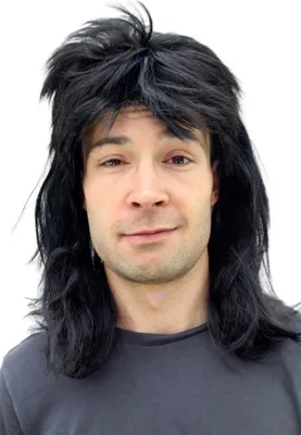 Produktbild von WIG ME UP Vokuhila Perücke schwarz 20781-P103